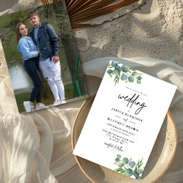 Sage Eukalyptus Woodland Foto Wedding Einladung