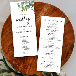 Sage Eukalyptus Woodland Wedding Program