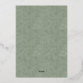 Sage Evergreen Fern Botanisch Save the Date Folieneinladung (Rückseite)