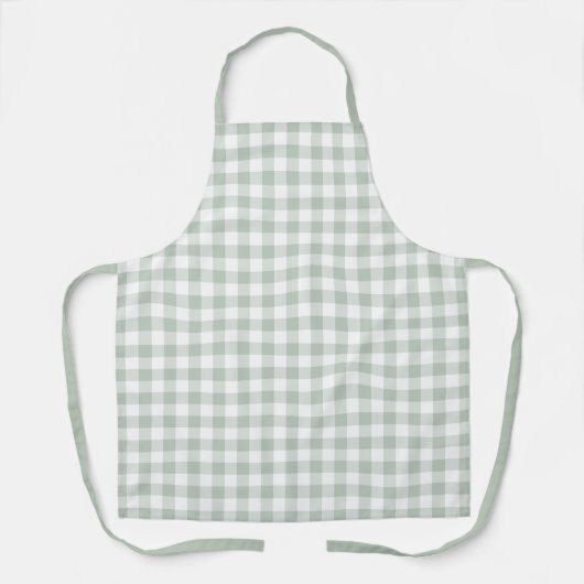 Sage Farmhouse Gingham Schürze (Vorderseite)