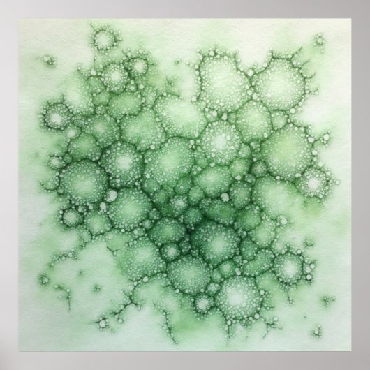 Sage Fenestrated Lichen Abstrakt - Bio modern Poster (Vorne)