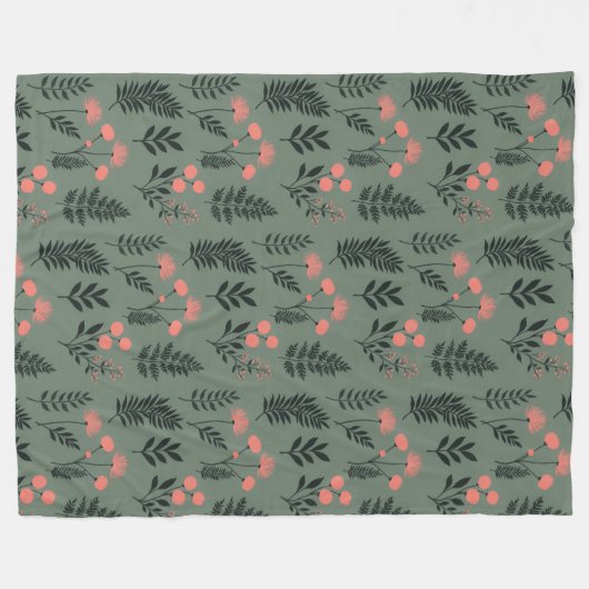 Sage Fern Fleece Blanket, groß 60" x 80" (Vorderseite (Horizontal))