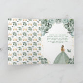 Sage Floral Blonde Hair Girl Happy Birthday Karte (Innenseite)