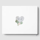 Sage Floral Blume White Wood Wedding Gästebuch (Rückseite)