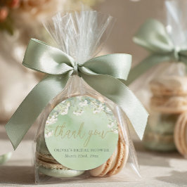 Sage Floral Brautparty Dankeschön-Aufkleber Runder Aufkleber