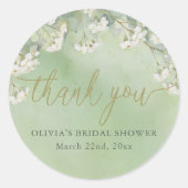 Sage Floral Bridal Shower Thank You Stickers (Vorderseite)