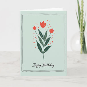 Sage Floral Geburtstagskarte Karte