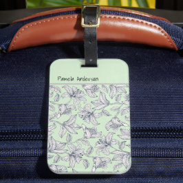 Sage Floral Monogram iPhone / iPad Gehäuse Gepäckanhänger