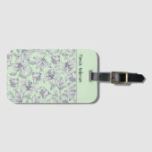 Sage Floral Monogram iPhone / iPad Gehäuse Gepäckanhänger (Vorderseite (Horizontal))