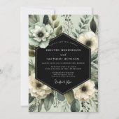 Sage Floral Opulent Wedding Einladung (Vorderseite)