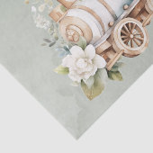 Sage Floral Train Boy Baby Duschgeschenk Seidenpapier (Ausschnitt)