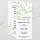 Sage Floral Wedding Program Programm (Vorne/Hinten)
