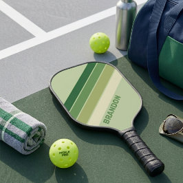 Sage Forest Grün Diagonale Streifen Benutzerdefini Pickleball Schläger