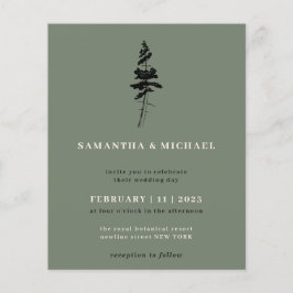 Sage Forest Pine Tree Indie Rustikales Budget Flyer