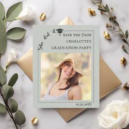 Sage Foto Budget Abschlussfeier Save the Date Flyer