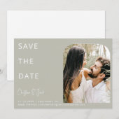 Sage Foto Moderne Arch Wedding Save the Date Einladung (Vorne/Hinten)