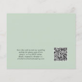 Sage Foto QR Code Hochzeitsempfang Einladung (Rückseite)