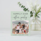 Sage Foto QR Code Hochzeitsempfang Einladung (Stehend Vorderseite)