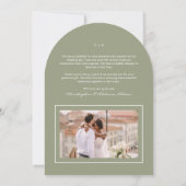 Sage Foto Wedding Dankeschön Card Einladung (Rückseite)