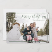 Sage Frame Frohe Weihnachten mit Foto Holiday Card (Vorderseite)