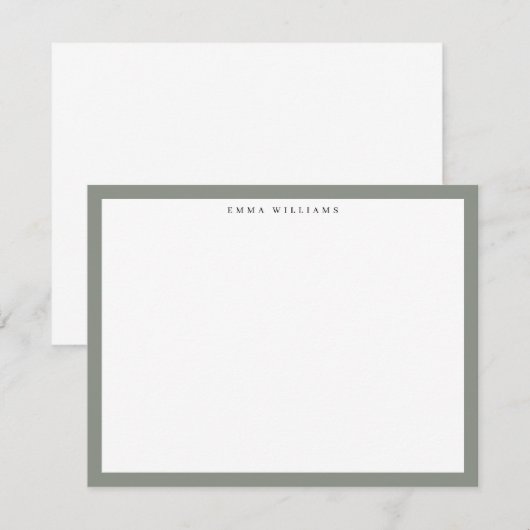 Sage Frame Note Card Einladung (Vorne/Hinten)