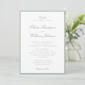 Sage Framed Wedding Invitation Einladung (Stehend Vorderseite)