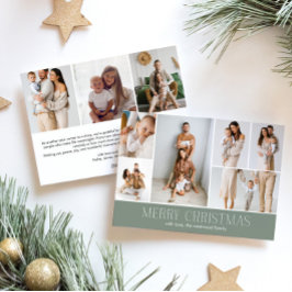 SAGE Frohe Weihnachtsschick 9 Collage Multi-Foto Feiertagskarte