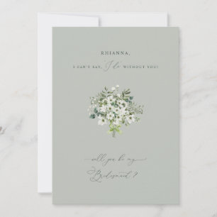 Sage Garden Bridesmaid Vorschlag Einladungskarte Einladung