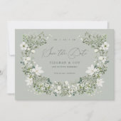 Sage Garden Save the Date Hochzeitsankündigung (Vorderseite)