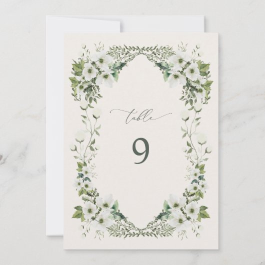 Sage Garden Tischnummer Card Empfang Dekoration (Rückseite)