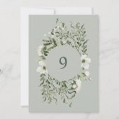 Sage Garden Tischnummer Hochzeitsempfang (Vorderseite)