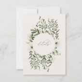 Sage Garden Wedding Info Details Eintrittskarte Einladung (Vorderseite)