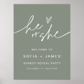 SAGE Gender Reveal Begrüßungszeichen 18x24 Poster (Vorne)