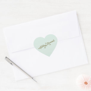 Sage Getting Married Schriftart Hochzeit Herz-Aufkleber