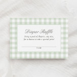 Sage Gingham Baby Showdusche Windeln Raffle Ticket Begleitkarte<br><div class="desc">Laden Sie Freunde und Familie ein,  an einer Windpreisverlosung mit diesem eleganten Salbei Gingham Baby Dusche Degle Degle Ticket teilzunehmen.</div>