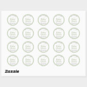 Sage Gingham Baby Shower Favor Sticker (Blatt)