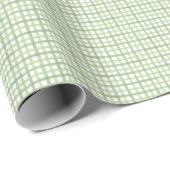 Sage Gingham Baby Shower Wrapping Paper Geschenkpapier (Rolleneckpunkt)