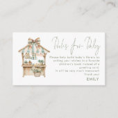 Sage Gingham Bauern Market Books für Babydusche Begleitkarte (Vorderseite)