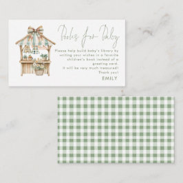 Sage Gingham Bauern Market Books für Babydusche Begleitkarte