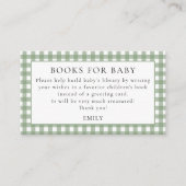 Sage Gingham Books für Babydusche Begleitkarte (Vorderseite)