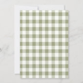 Sage Gingham Bow Little Lamb Baby Shower  Einladung (Rückseite)