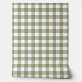Sage Gingham Check Green Buffalo Plaid Tapete