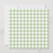 Sage Gingham Country Wedding Einladung (Rückseite)