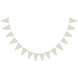 Sage Gingham Country Wedding Wimpelkette