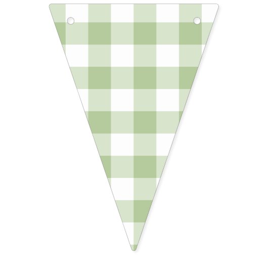 Sage Gingham Country Wedding Wimpelkette (Dritte Fahne)
