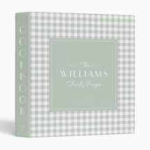 Sage Gingham Farmhouse Familienrabatt Kochbuch