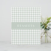 Sage Gingham Farmhouse Family Recipe Organizers (Stehend Vorderseite)