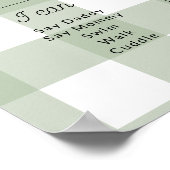 Sage Gingham First Birthday Milestone Timeline Poster (Ecke)