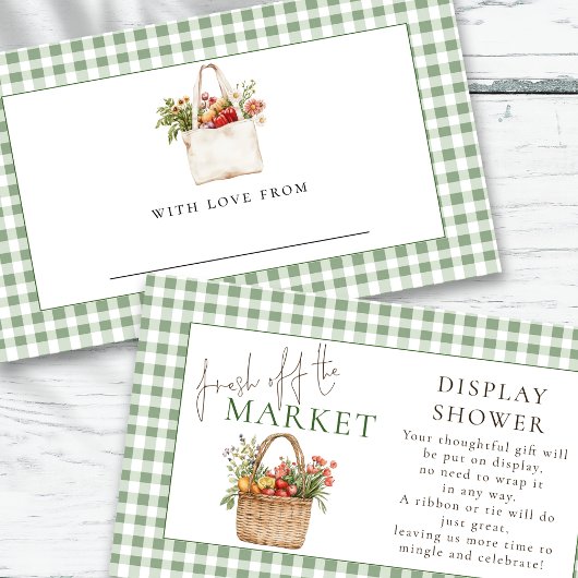 Sage Gingham Fresh Off Market Display Dusche Begleitkarte