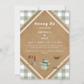 Sage Gingham Honey Do Dusche II Einladung (Vorderseite)